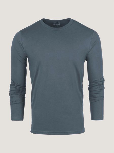 Storm Blue Long Sleeve Crew Neck Ghost Mannequin | Fresh Clean Threads